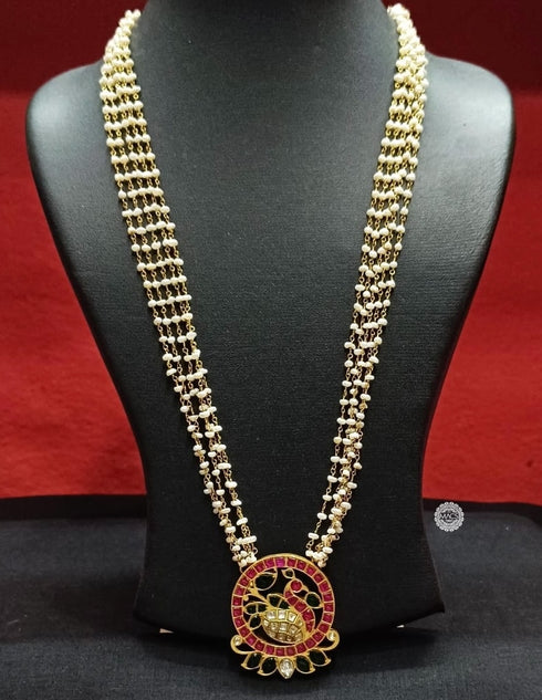 Kundan Peacock Pearl Necklace